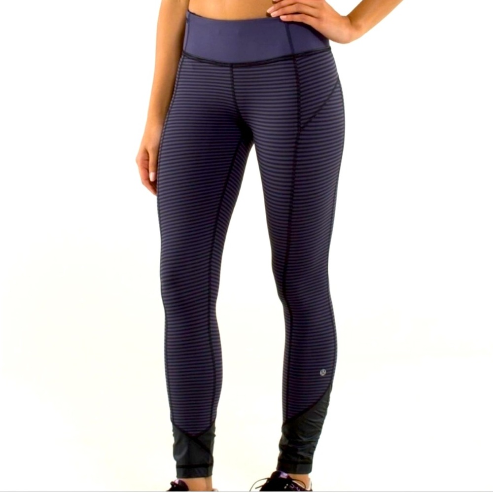 Lululemon Pace Queen Tight - Stripe Cadet Blue sz 6